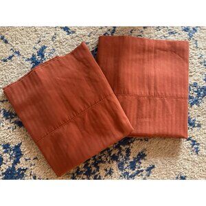 PAIR VTG Veratex Standard Size Pillowcases 100% Cotton Made in USA Cinnamon NICE